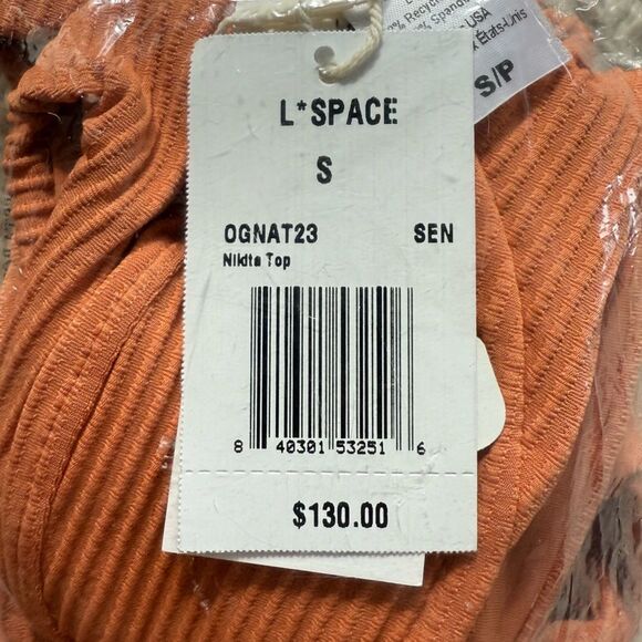 NWT L*Space Eco Chic Repreve® Nikita Bikini Top in Sienna Size Small - Picture 6 of 7
